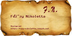 Füzy Nikoletta névjegykártya