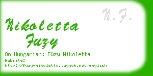 nikoletta fuzy business card