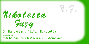 nikoletta fuzy business card